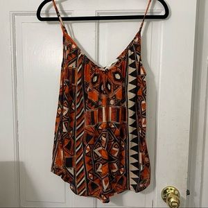 H&M orange tribal loose cami